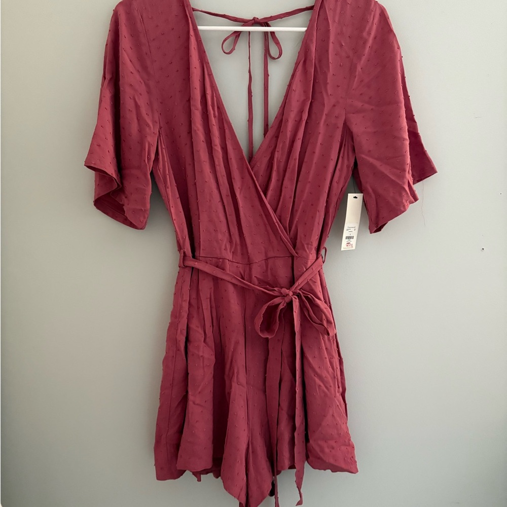 Francesca's Collections Mauve Wrap Romper